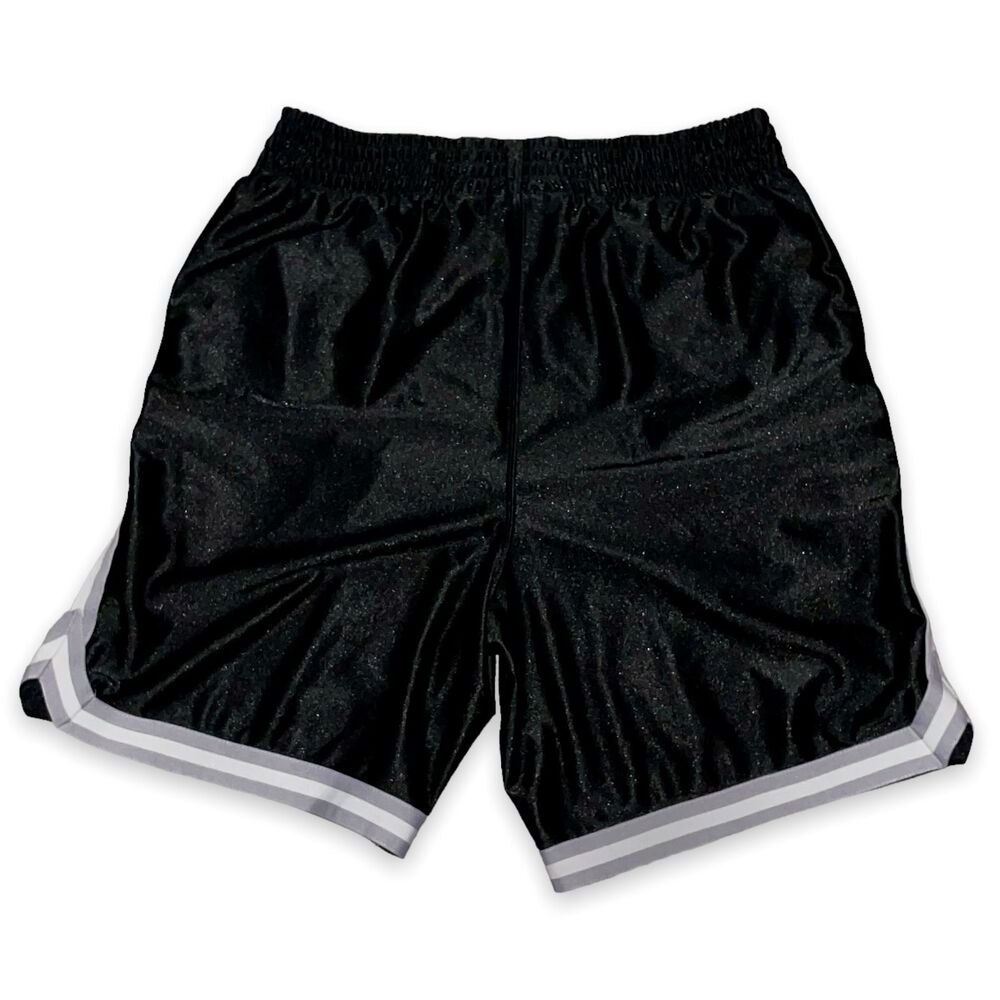 Tek Gear Vintage Dazzle Basketball Shorts Silky Shiny Silver Gray M - Picture 4 of 9
